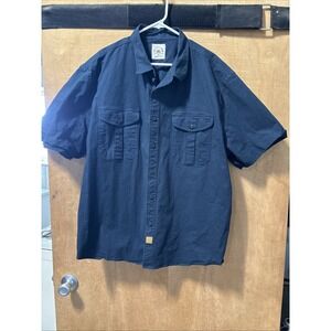 DUBINIK Custom Version Blue Short Sleeve Button Up Shirt 3XL Ripstop